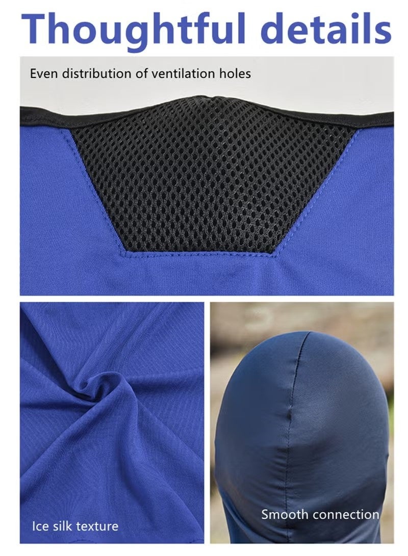 قناع وجه كامل للحماية من الأشعة فوق البنفسجية، وشاح للوجه للرياضات الخارجية، قناع للحماية من الشمس، قناع لركوب الدراجات النارية والهوائية، وشاح للرأس للحماية من الرياح والغبار (رمادي) - Image 3